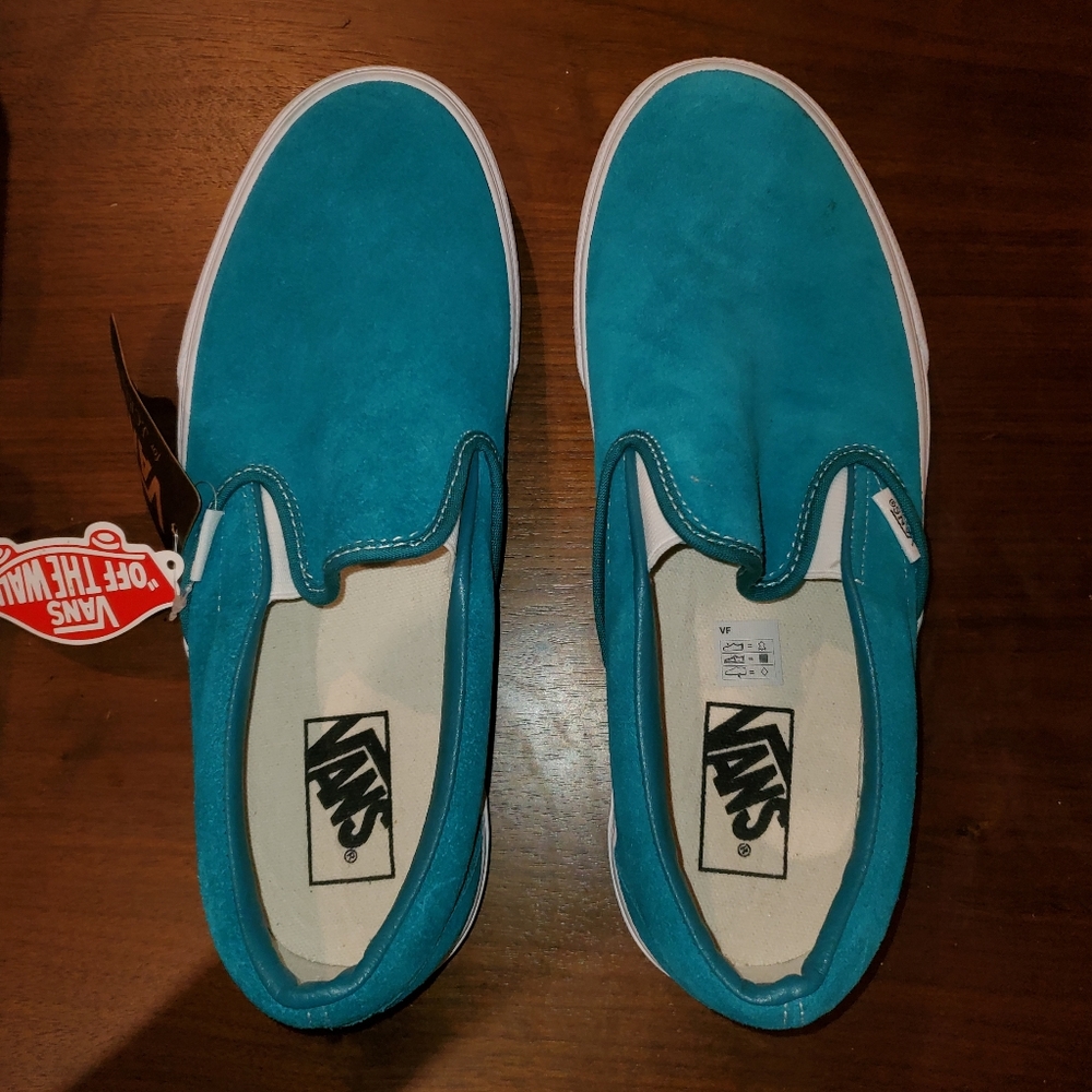 Blue VANS x JCREW suede slipons unisex M 8.5 W 10